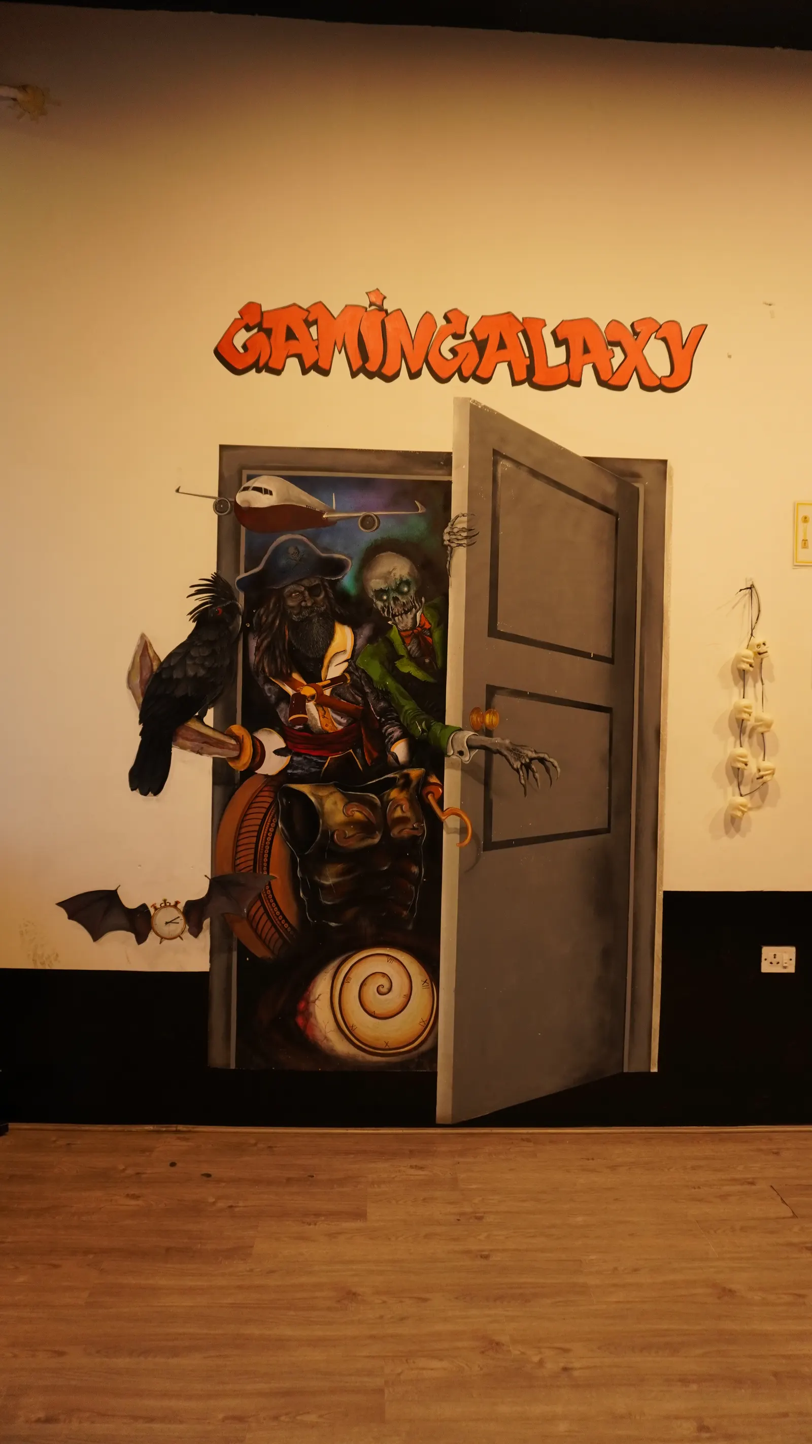 Gamingalaxy themed game entrance for escape room missions in Whitefield Bengaluru