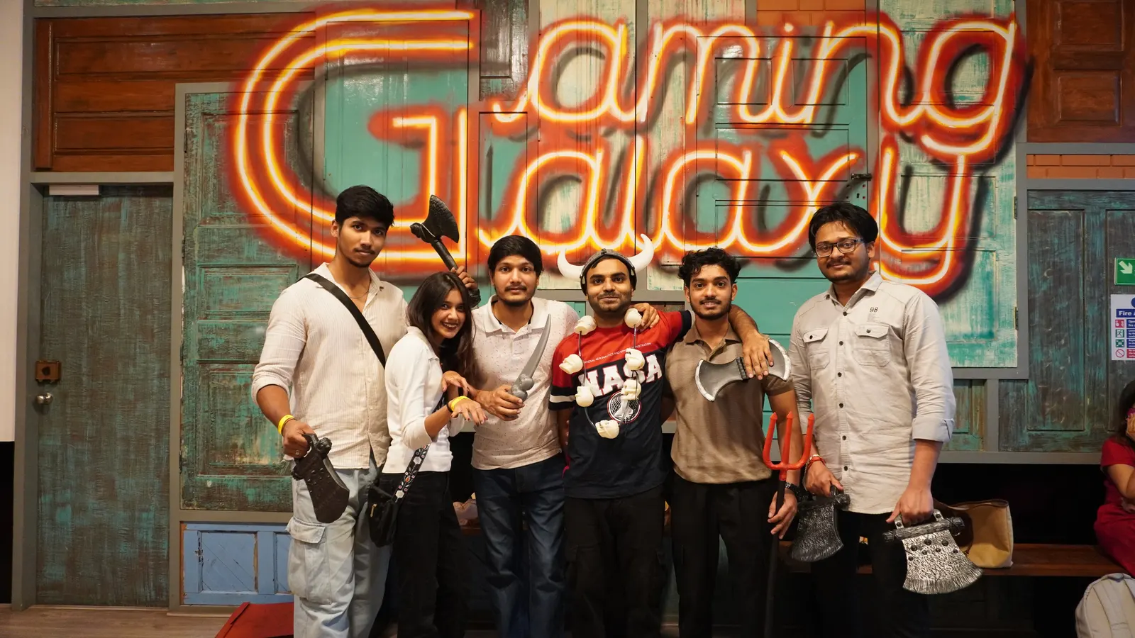 Friends and family group photo at Gamingalaxy indoor adventure arena