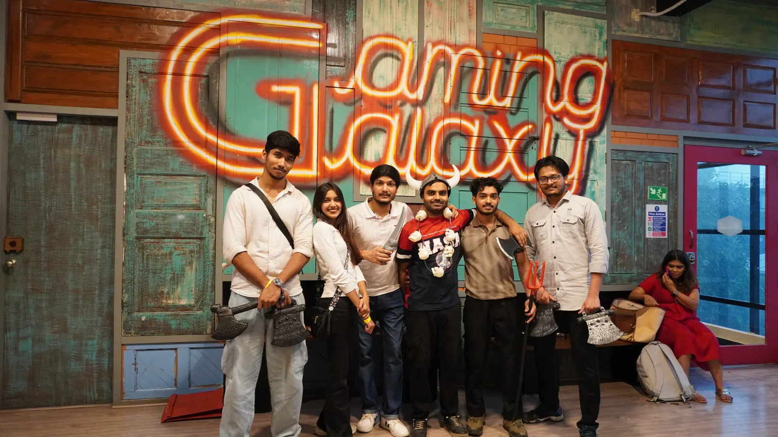 Friends and family group photo at Gamingalaxy indoor adventure arena