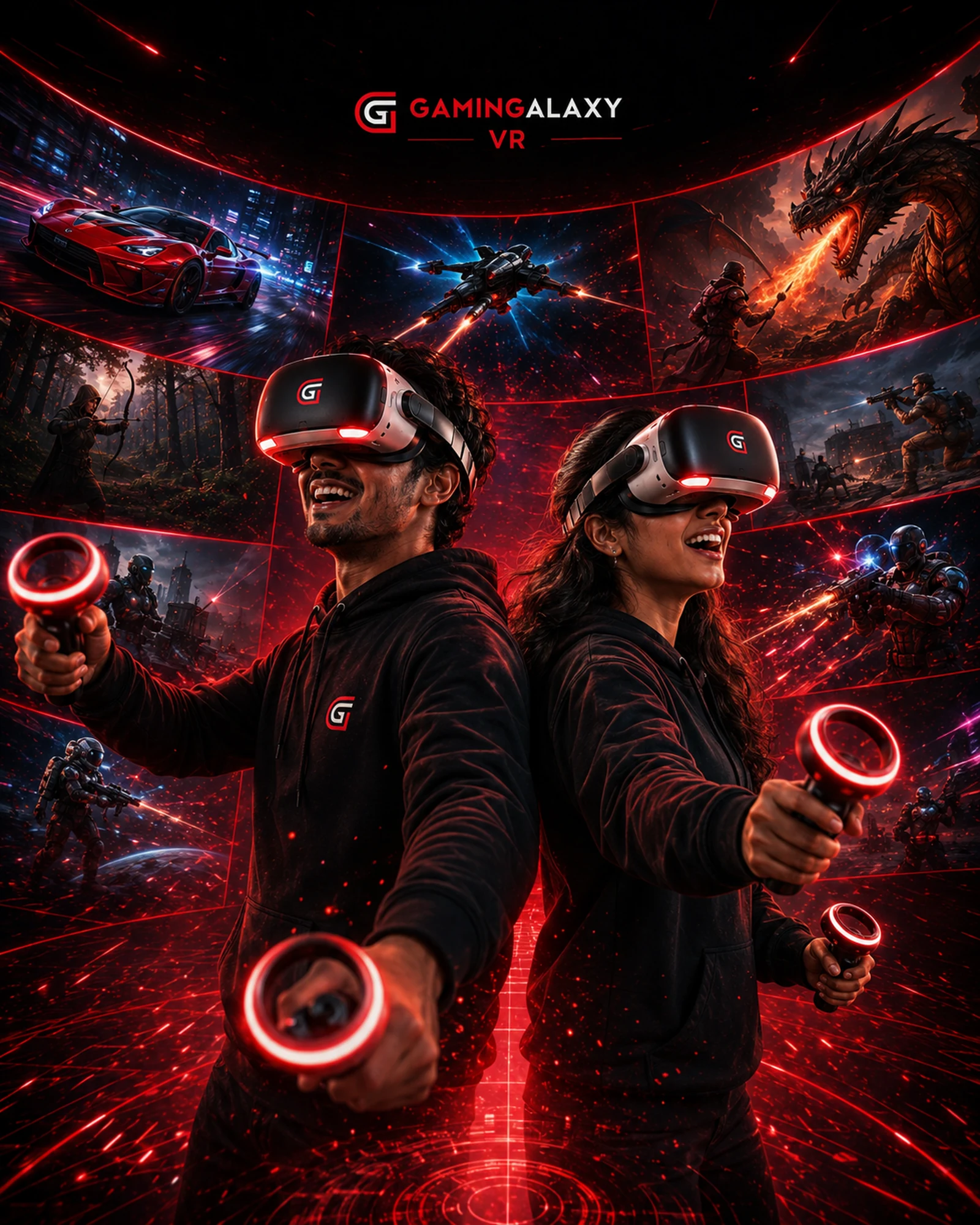 Two players enjoying Gamingalaxy VR worlds in Whitefield Bengaluru